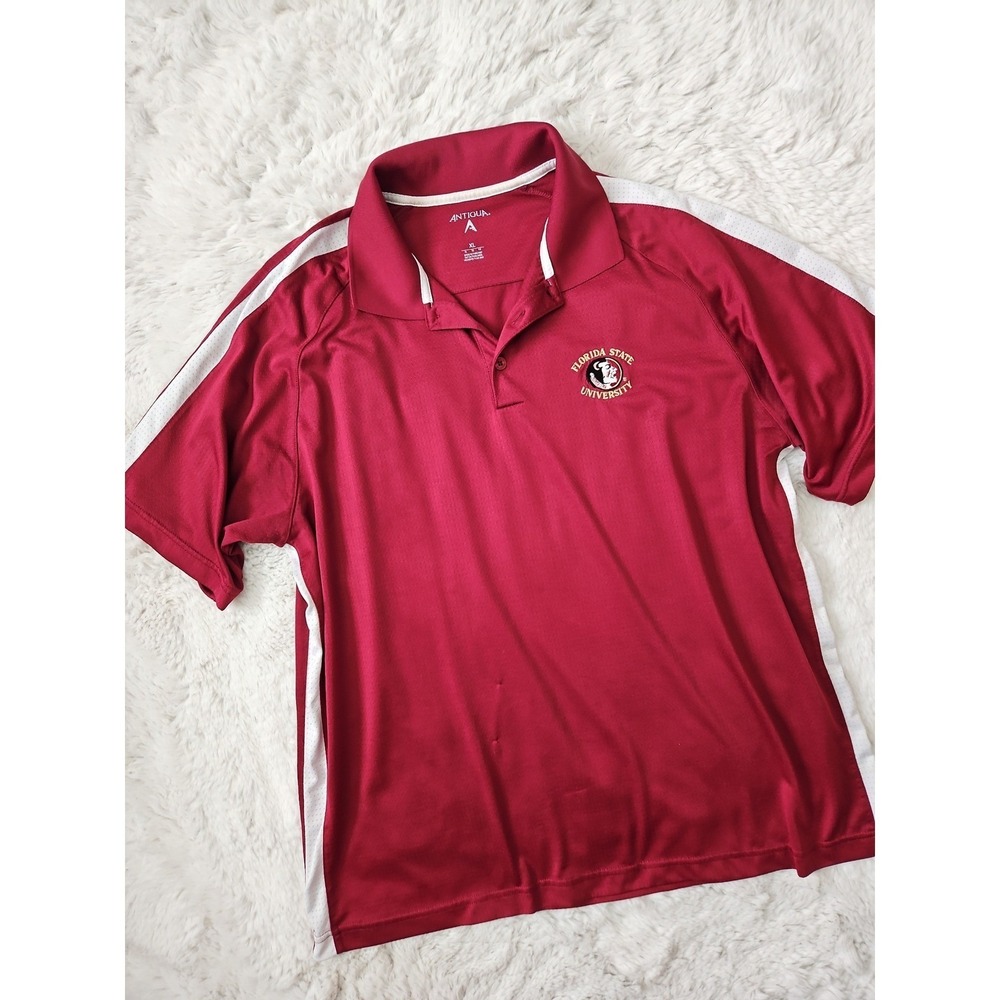 Antigua Florida State University Polo Shirt‎ Men's XL Maroon Performance Golf